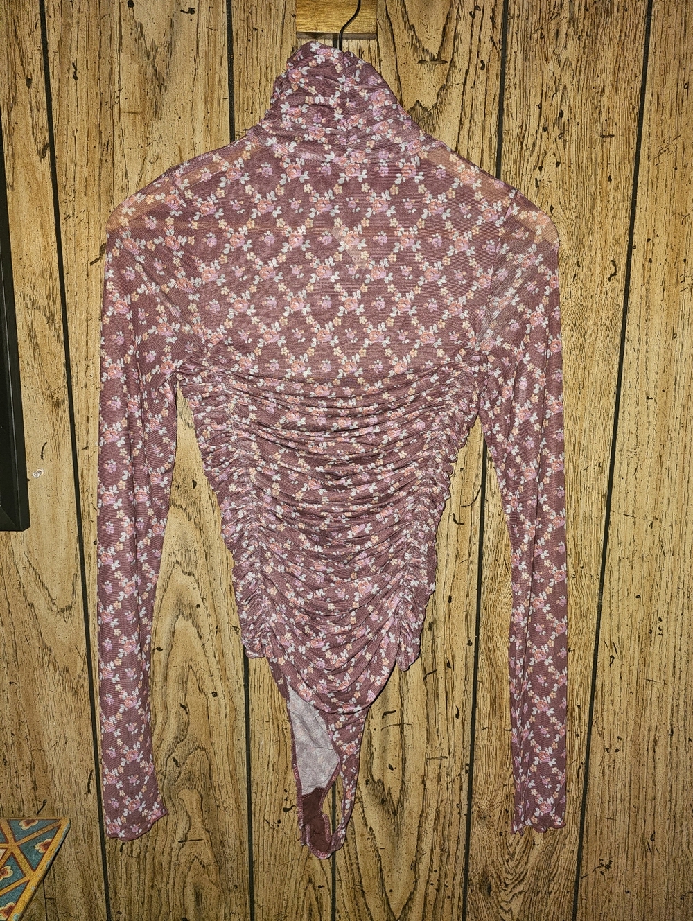 NWT INTIMATELY BY FREE PEOPLE Under It All Mesh Ruched Bodysuit - Medium - Picture 7 of 10